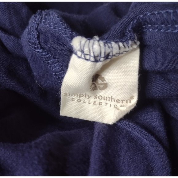 Simply Southern Jersey Knit Front Tie High Low Tunic Top Size XL Blue - Picture 6 of 7